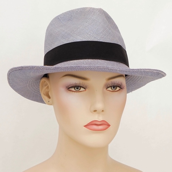 Marina Panama Classic Fedora Hat Blue/Gray | HandMade in Ecuador Size S - Picture 1 of 7
